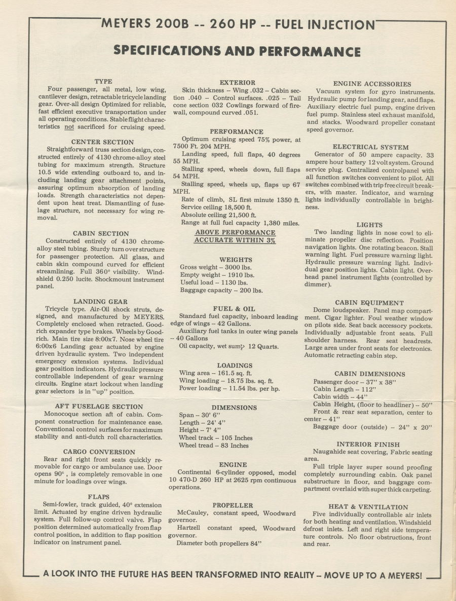 Meyers Aircraft Company - Old Meyers Aircraft Brochure (newer photo)